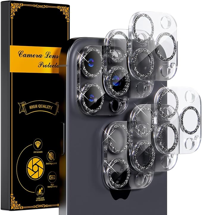 beuxece for 6 Pack iPhone 16 Pro/iPhone 16 Pro Max Camera Lens Protector 9H by Beuxece