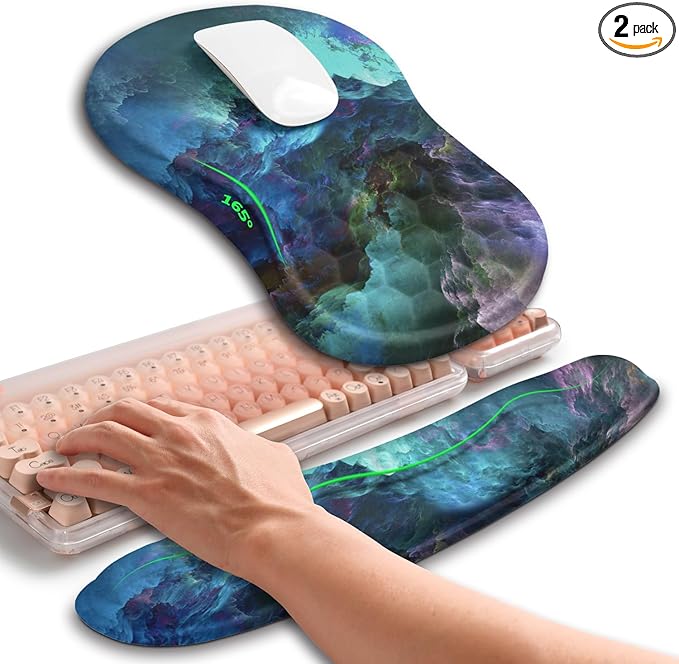 Hokafenle 2in1 Combination, Wave Keyboard Wrist Rest and Ergonomic Curvature by Hokafenle