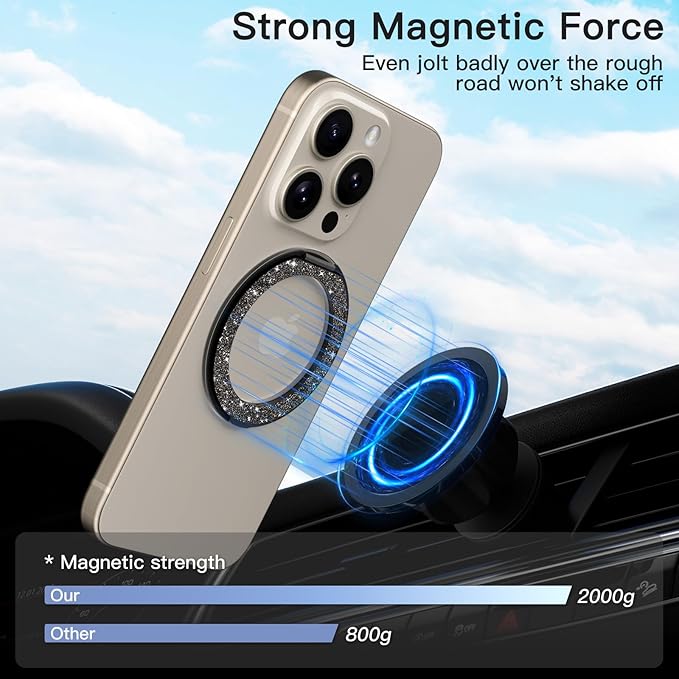 COOLQO 2Pcs 360 Spin Cell Grip Ring Phone Stand Magnetic Holders - Image 5