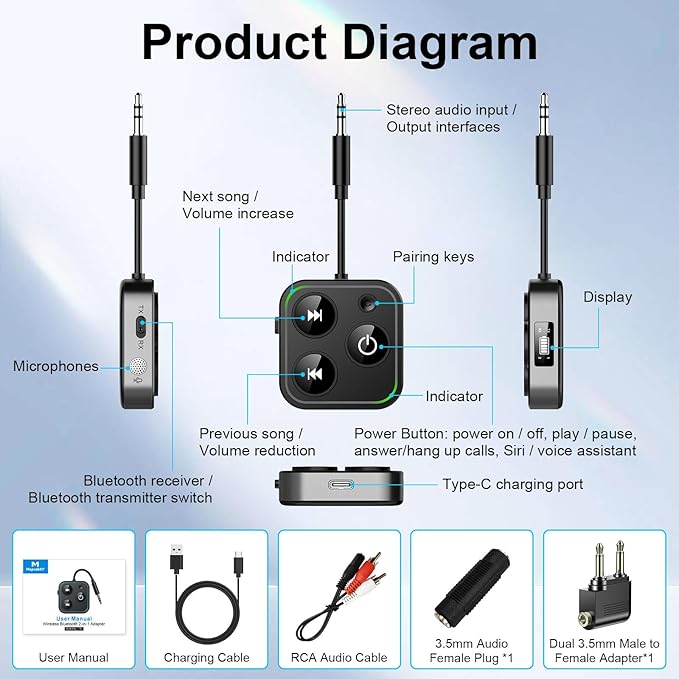 2025 Pro Bluetooth 5.4 Transmitter Receiver, 2-in-1 Wireless Audio Adapter - Image 9