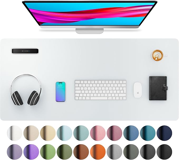 Aothia Leather Desk Pad Protector, Mouse Pad, Office Desk Mat, Non-Slip PU by Aothia