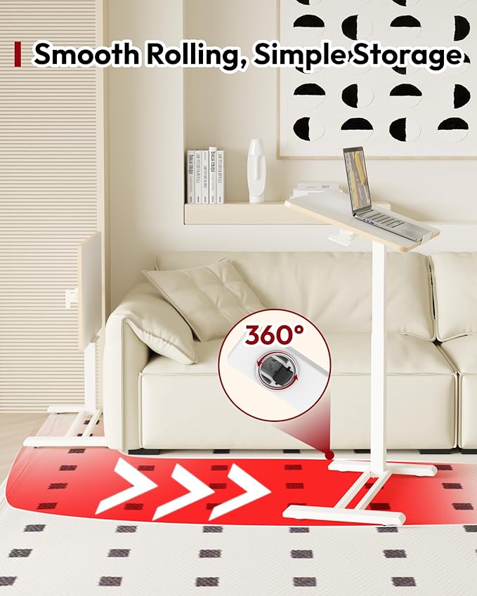 SANODESK Medical Adjustable Overbed Bedside Table - Image 5