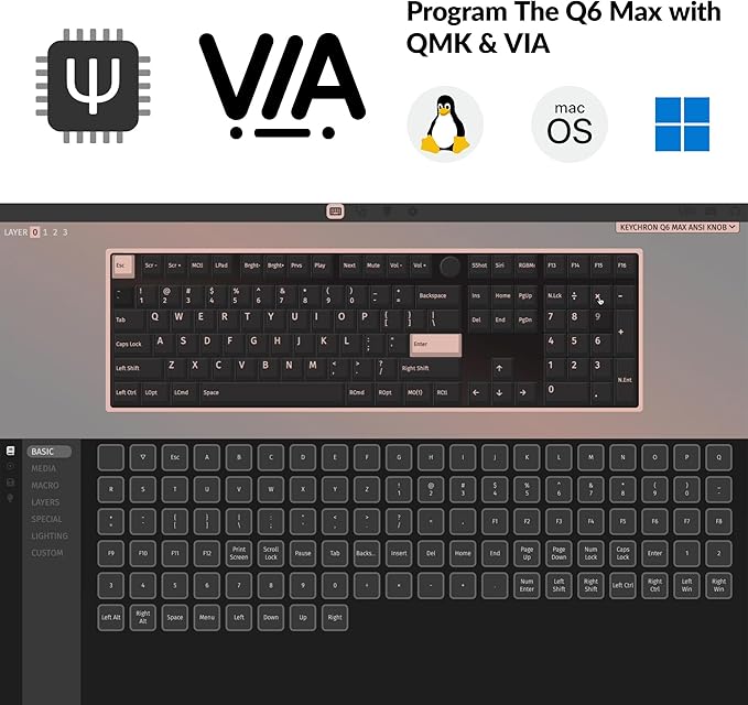 Keychron Q6 Max QMK/VIA Bluetooth Wireless /2.4 GHz/USB-C Wired Custom - Image 3