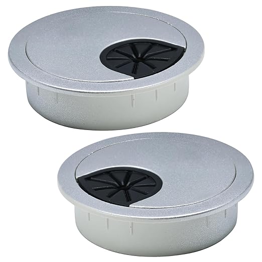 2 Pcs Desk Grommet 3-1/8" / 80 mm, Desk Cord Hole Cover, Cable Grommet ABS by EASYEAH