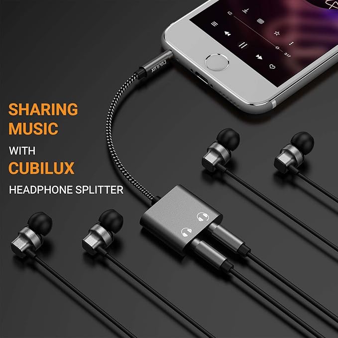 Cubilux 3.5mm Male to Dual Female Headphone Jack Splitter - Image 2