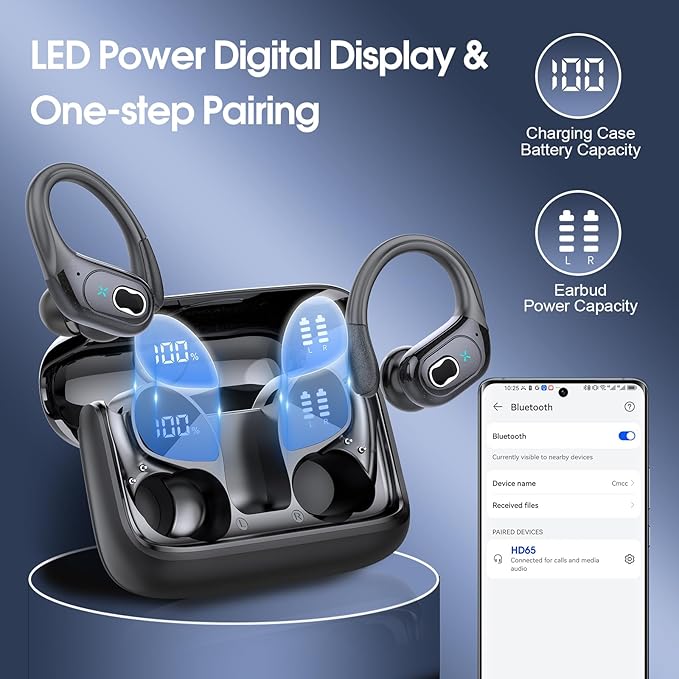 Wireless Earbuds 75hrs Bluetooth 5.4 Headphone Sport, 2025 Bluetooth Earbuds - Image 6