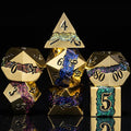 Metal DND Dice Set, Mica Glitter Stripe Dice Set by Maywin