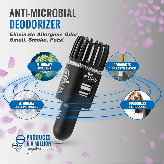 Car Air Purifier ARB Certified 3in1 Premium Stainless Steel Air Filter Ionizer - Image 4