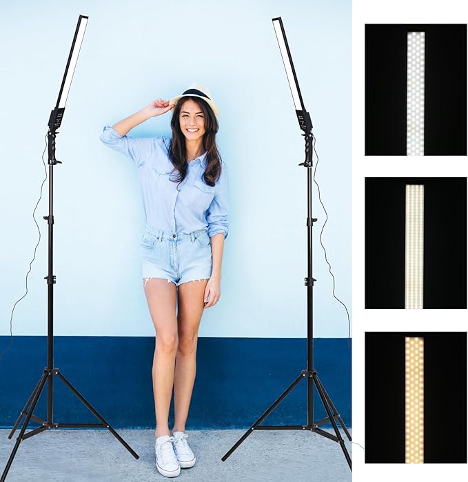 2 Packs LED Photography Lighting Dimmable 3200K-5500K LED Video Light Photo - Image 2