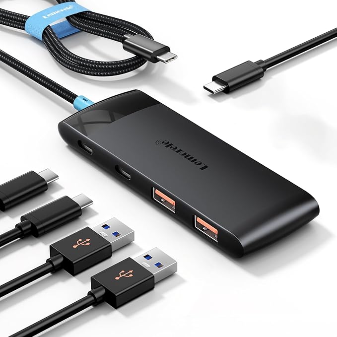 USB C Hub with 10Gbps 2 USB 3.2 & 2 USB C 3.2, Charging Port, USB Port Extender by Lemorele