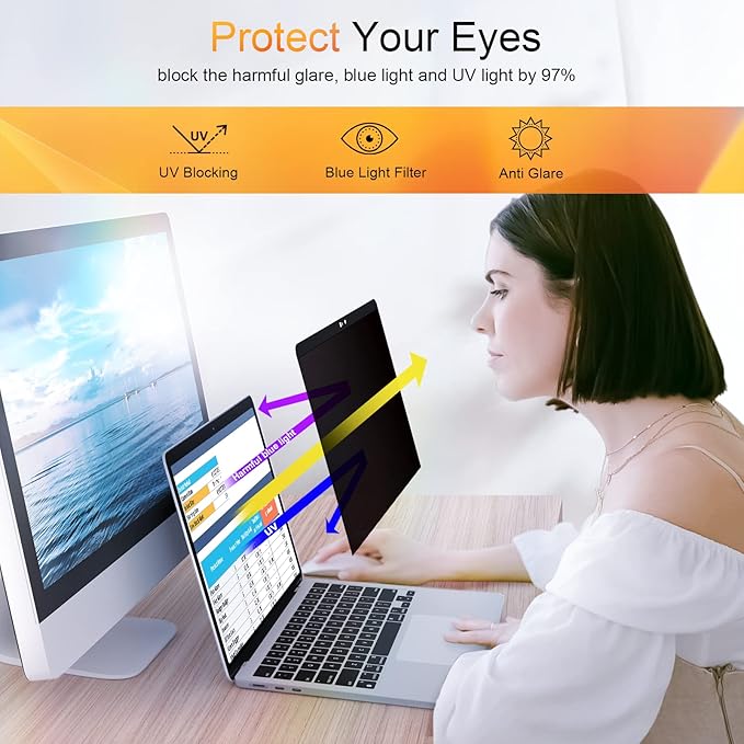 Privacy Screen MacBook Pro 13 Inch & MacBook Air 13", Magnetic Anti Glare Blue - Image 5