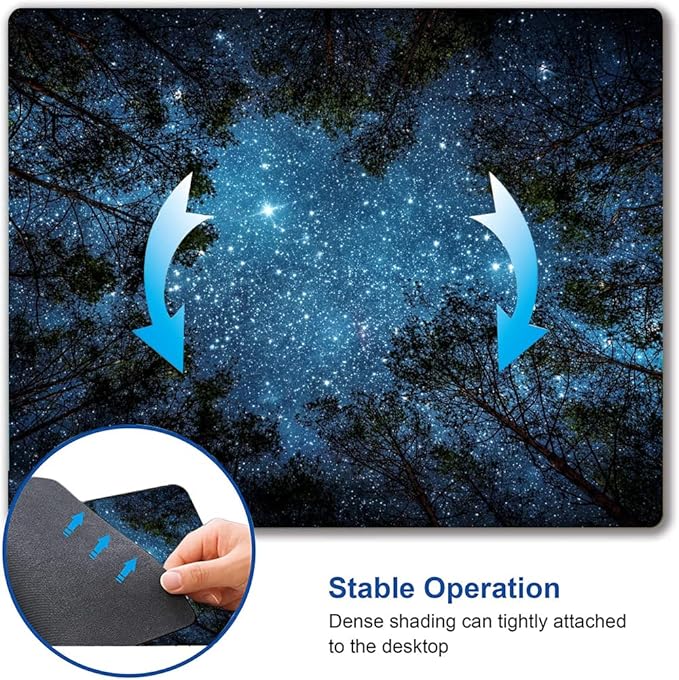 Mouse Pad, Forest Mouse Pad, Square Waterproof Mouse Pad Non-Slip Rubber Base - Image 6