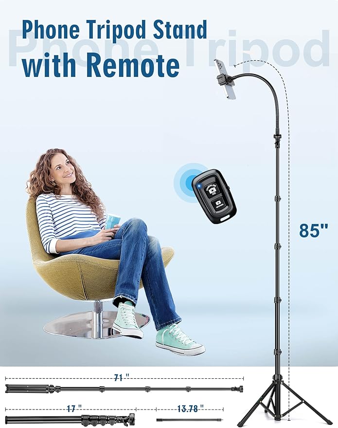 Phone Tripod, Aluminum Tripods Stand - Image 3
