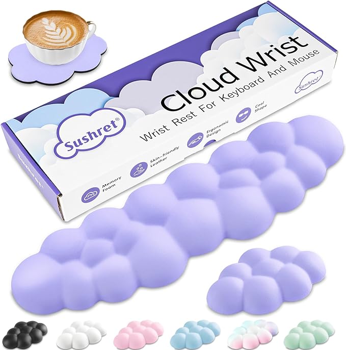 Cloud Wrist Rest Keyboard, Cloud Keyboard Wrist Pad Set by Sushret