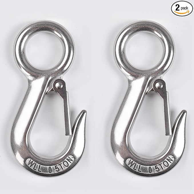 Alele 2Pack 0.5T Crane Scale Grab Hooks, Slip Hooks, Stainless Steel Lifting by AleleBeautyofmetal