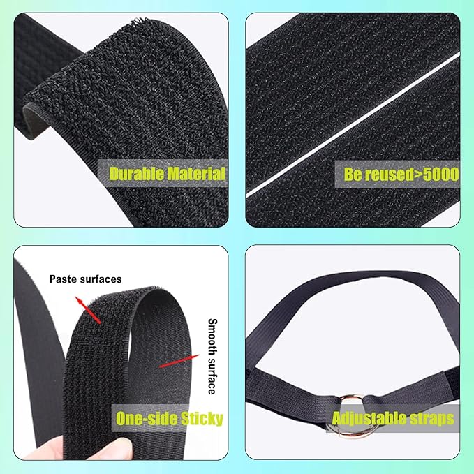 2 Rolls 32.2ft 1 Inch Wide Cable Ties, Jumpso Adjustable Fastening Zip Ties - Image 4
