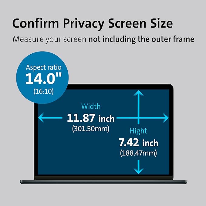 Kensington MagPro™ Magnetic Laptop Privacy Screen 14 inch, Removable 16:10 - Image 7