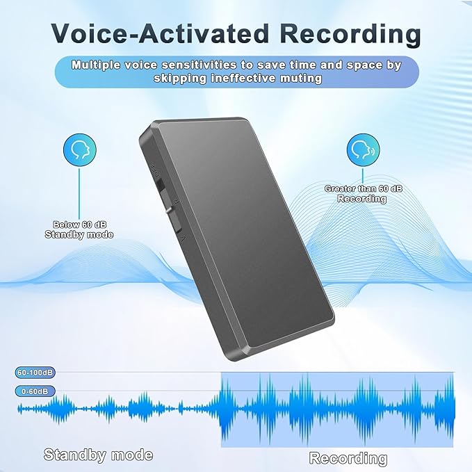 Voice Recorder - 64GB Mini Voice Recorder - Noise Cancellation Voice Activated - Image 5