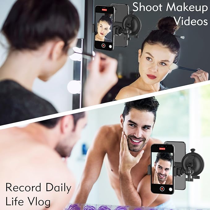Shower Mirror Phone Holder, Suction Cup Mirror Phone Mount - Image 2