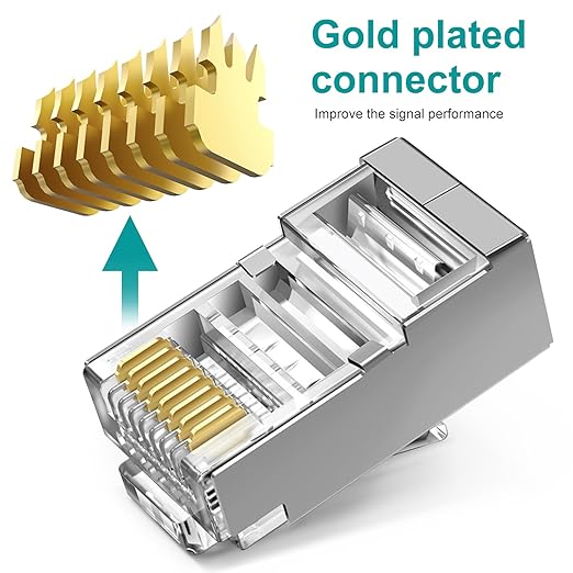 100-Pack Cat 6 Pass Through Shielded RJ45 Connectors - Image 4