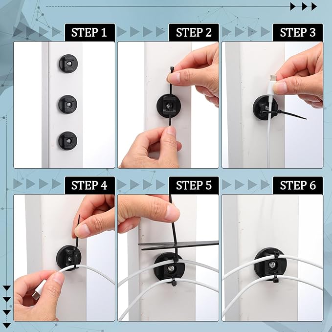 Yookeer 250 Pieces Magnetic Zip Tie Mount Multipurpose Cable Holder Magnets - Image 4