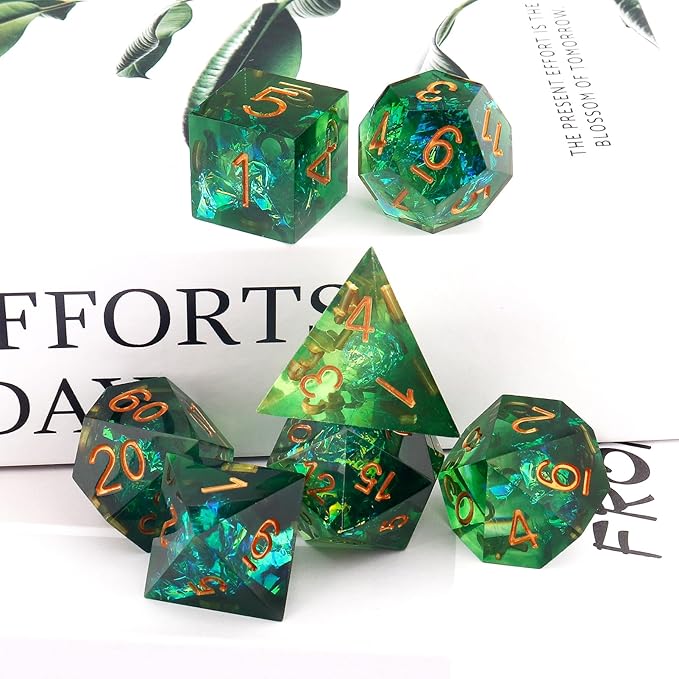 Haxtec Sharp Dice Resin DND Dice Set Polyhedral D&D Dice - Image 4