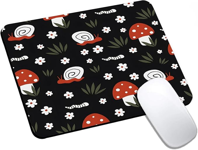 Mouse Pad, Cute Abstract Art Red Mushroom Mouse Pads by HUOCAIREN