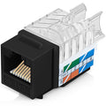 Everest 45° Angled RJ45 Cat6 Keystone Jacks 50-Pack in Black by EverestMediaSolutions