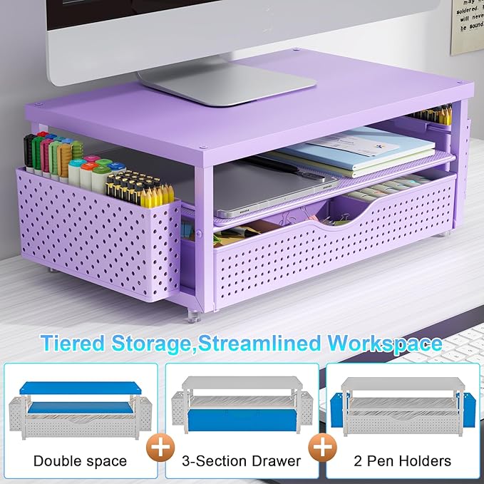 gianotter Wood Monitor Stand Riser, Desk Organizer - Image 6
