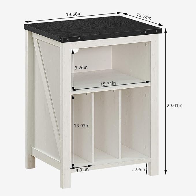 Record Player Stand with Vinyl Record Storage, Large Wood Turntable Stand - Image 3