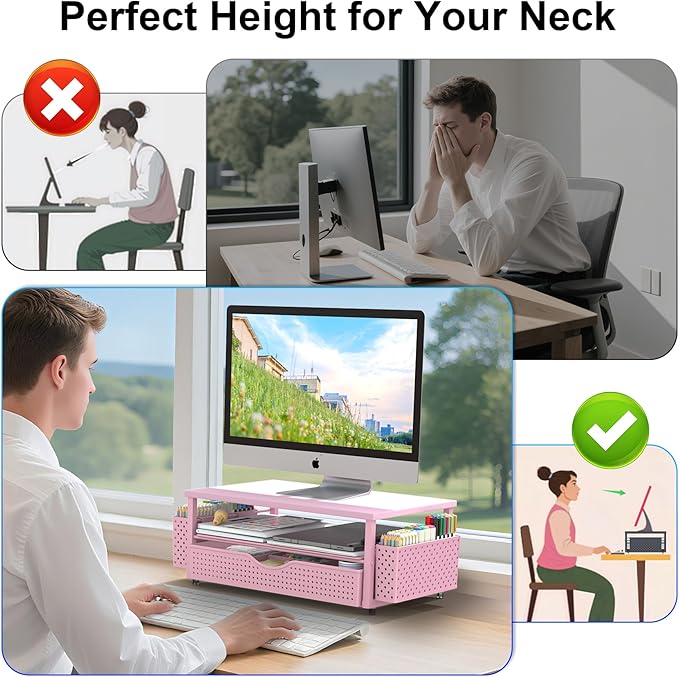 Desk Organizer and Accessories, Computer Monitor Stand Riser - Image 3