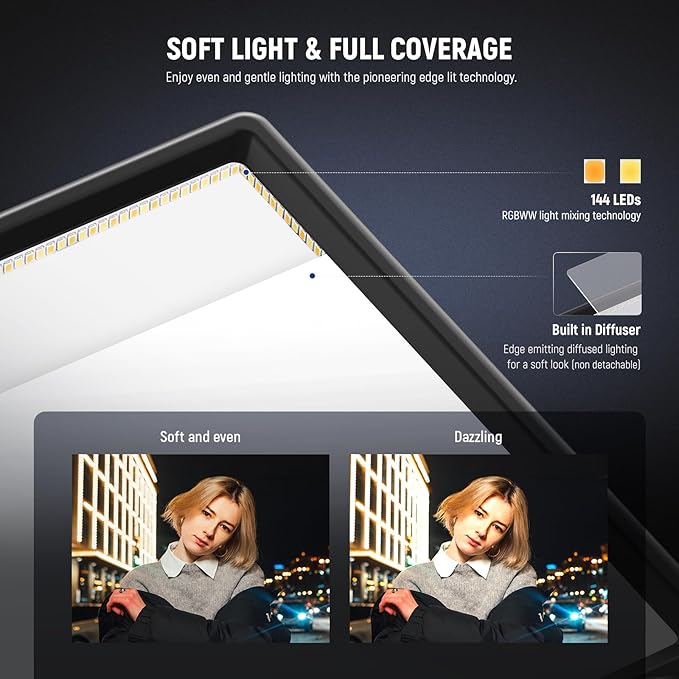 NEEWER 192 LED Video Light Panel, 20W Ultra Thin 8000mAh Bi Color Dimmable DSLR - Image 3
