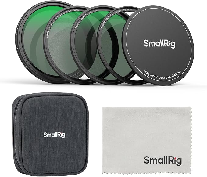 SmallRig 5-in-1 Magnetic 67mm Lens Filter Kit: VND + CPL + Black Mist 1/4 + by SmallRig