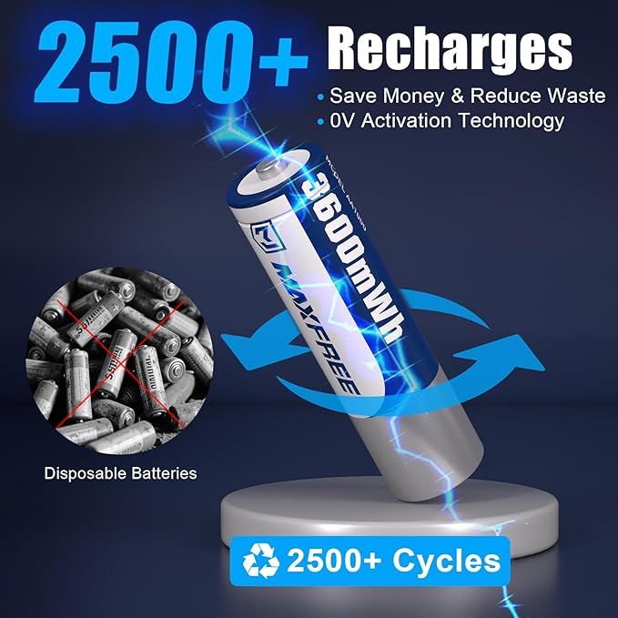 Maxfree Rechargeable AA Batteries Lithium - Image 8