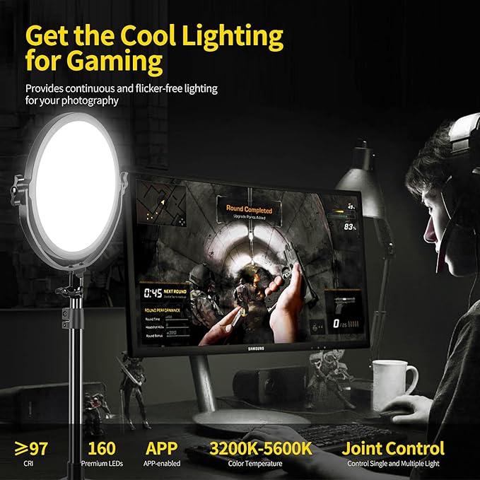 GVM Desk Mount LED Video Light, Bi-Color Professional Light - Image 2
