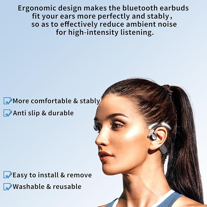 Earbud Tips Soft Anti Slip Washable Reusable Silicone Fit Most In-Ear Earbuds - Image 6