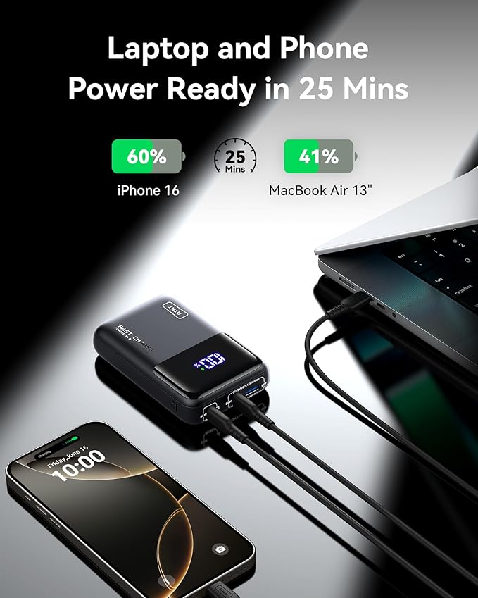 INIU Power Bank, 20000mAh 65W Ultra Compact USB C Laptop & Phone Portable - Image 3