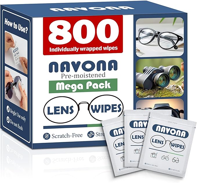 800 Count Lens Wipes for Eyeglasses – Pre-Moistened, Individually Wrapped by Unknown