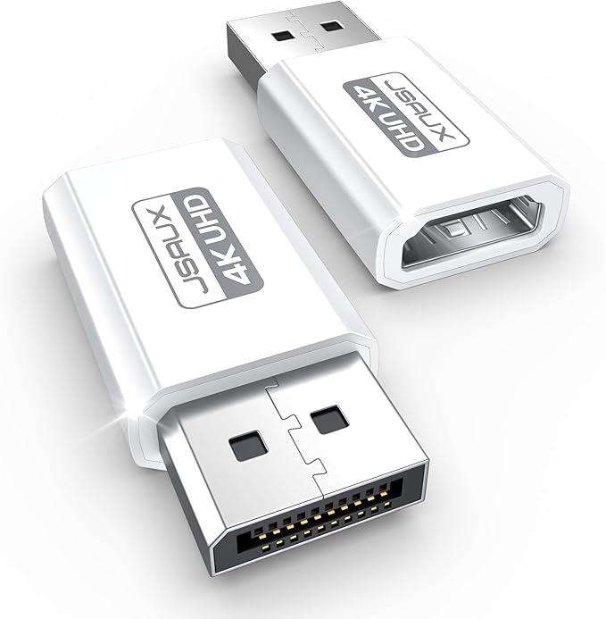 4K DisplayPort to HDMI Adapter 2-Pack, JSAUX DP PC to HDMI Monitor Converter by JSAUX