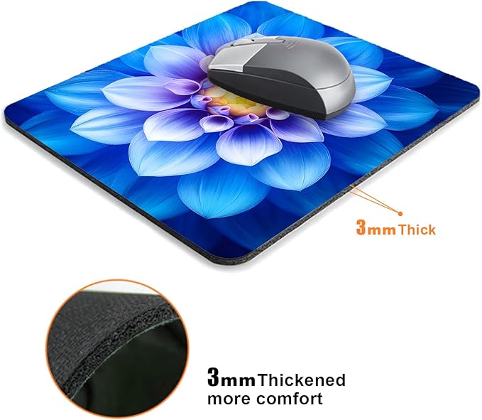 Blooming Blue Lotus Flower Mouse Pads - Image 3