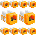 Cmple - 10 Pack Cat5e Keystone Jack Insert Punch Down RJ45 Connectors RJ45 by Cmple