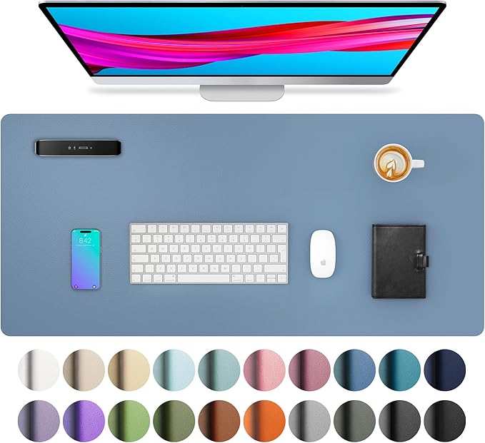 Aothia Leather Desk Pad Protector, Office Mat, Large Mouse Pad, Non-Slip PU by Aothia