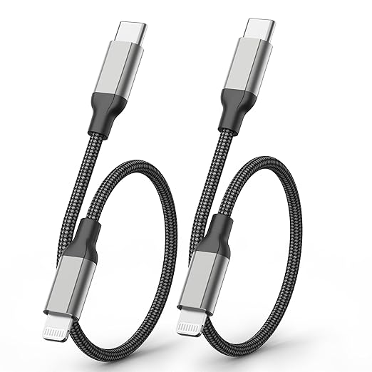 6 inch USB C to Lightning Cable Short, 0.5ft 2Pack Type C to Lightning Cord by AceceneUSBChargingCables