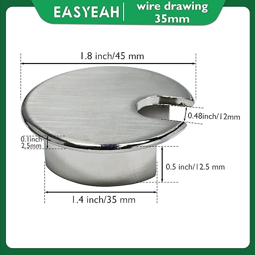 2 Pcs Desk Grommet 1-3/8" / 35 mm, Desk Cord Hole Cover, Cable Grommet Metal - Image 8