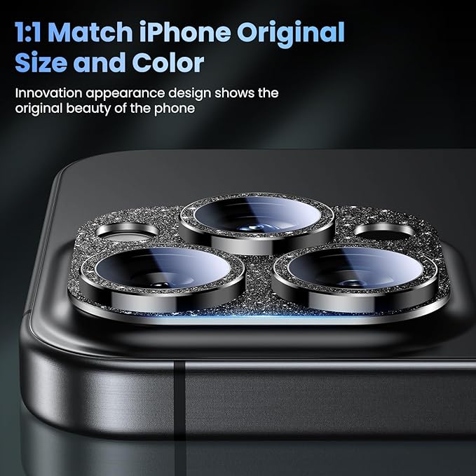 Uyiton Compatible with iPhone 16 Pro/iPhone 16 Pro Max Camera Lens Protector - Image 6