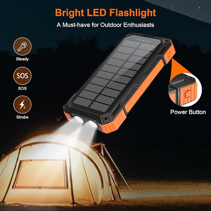 Solar Charger Power Bank 49800mAh Wireless Portable Phone Charger, 22.5W QC3.0 - Image 5
