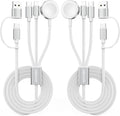 2Pack White-Travel Essentials 3 in 2 USB C Cable by ChargeBeyondPowerWithin