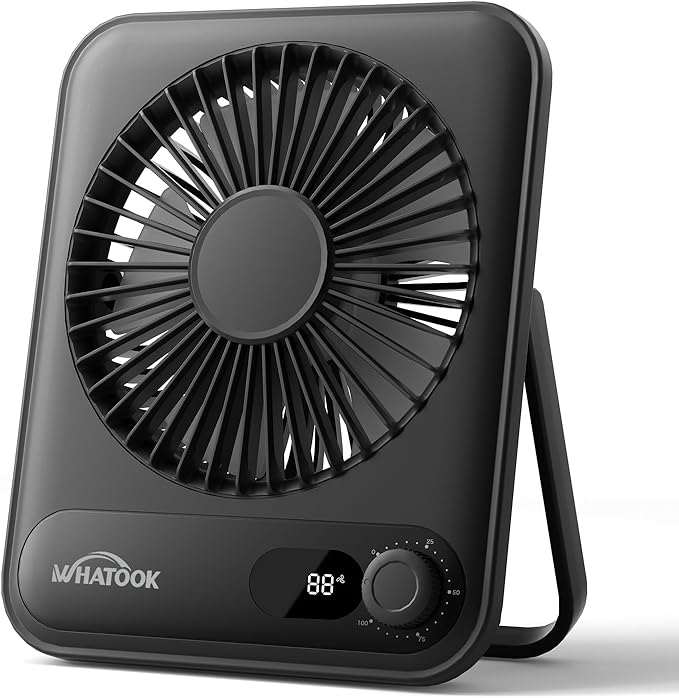 WHATOOK Small Desk Fan Personal Fans: 2000mah 10 Hours Battery Office Quiet by FashionCaring-MakeitYours