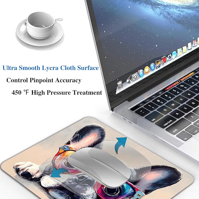 Funny Bulldog Dog Mouse Pads for Desk, Portable Wireless Computer Mouse pad - Image 5