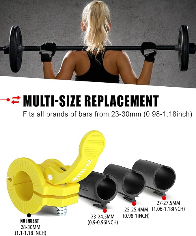 Pro Barbell Clips 1 inch Barbell Clamps 0.9-1.18inch Quick Release Weight Clips - Image 2